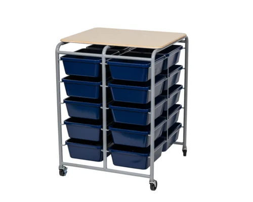 20-compartments storage unit mobile on casters